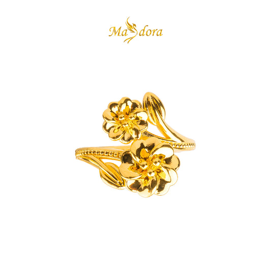 MASDORA 916 Gold Ring Rings Cincin Emas ~ HG Blooming Double Sakura (EMAS 916/22K)
