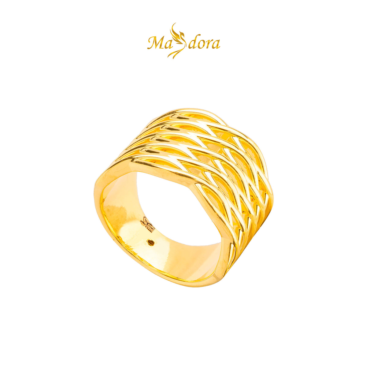 MASDORA 916 Gold Ring Rings Cincin Emas ~ HG Golden Quintuple Ripple (EMAS 916/22K)