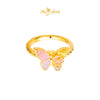 MASDORA 916 Gold Ring Rings Cincin Emas ~ HG Flora Butterfly (Colourful) (EMAS 916/22K)