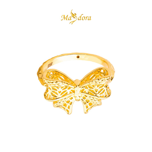MASDORA 916 Gold Ring Rings Cincin Emas ~ HG Golden Geometry Ribbon (EMAS 916/22K)