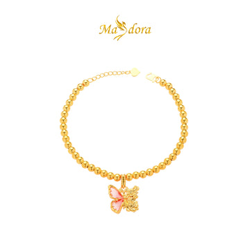 MASDORA 916 Gold Bracelet Rantai Tangan Emas ~ HG Gradient Butterfly Flora (EMAS 916/22K)