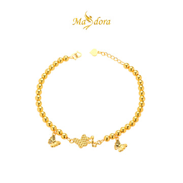 MASDORA 916 Gold Bracelet Rantai Tangan Emas ~ HG Triple Genuine Butterfly Boba  (EMAS 916/22K)