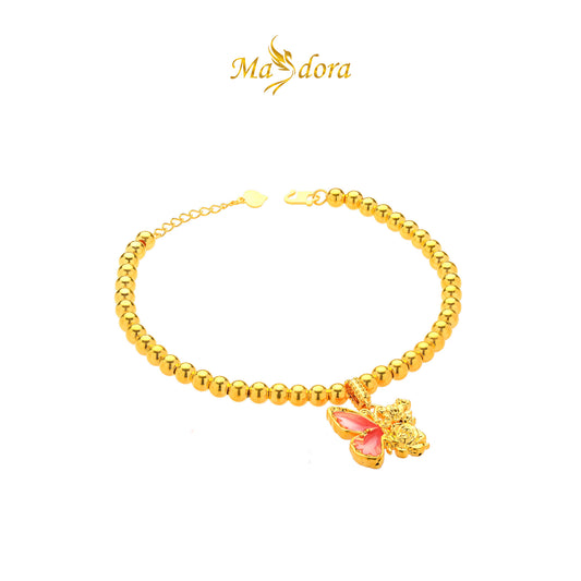 MASDORA 916 Gold Bracelet Rantai Tangan Emas ~ HG Gradient Butterfly Flora (EMAS 916/22K)