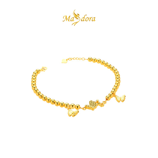 MASDORA 916 Gold Bracelet Rantai Tangan Emas ~ HG Triple Genuine Butterfly Boba  (EMAS 916/22K)