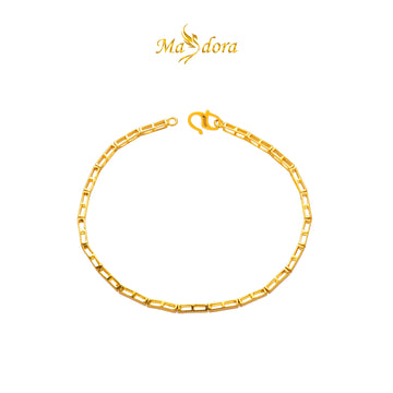 MASDORA 916 Gold Bracelet Rantai Tangan Emas ~ High Polished Lined Links (EMAS 916/22K)
