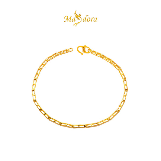 MASDORA 916 Gold Bracelet Rantai Tangan Emas ~ High Polished Lined Links (EMAS 916/22K)