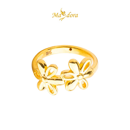 MASDORA 916 Gold Ring Rings Cincin Emas ~ HG New Double Blossom (EMAS 916/22K)