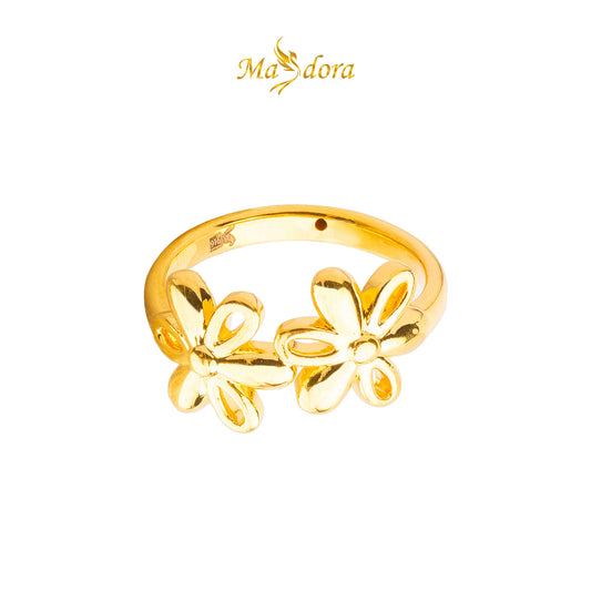 MASDORA 916 Gold Ring Rings Cincin Emas ~ HG New Double Blossom (EMAS 916/22K)
