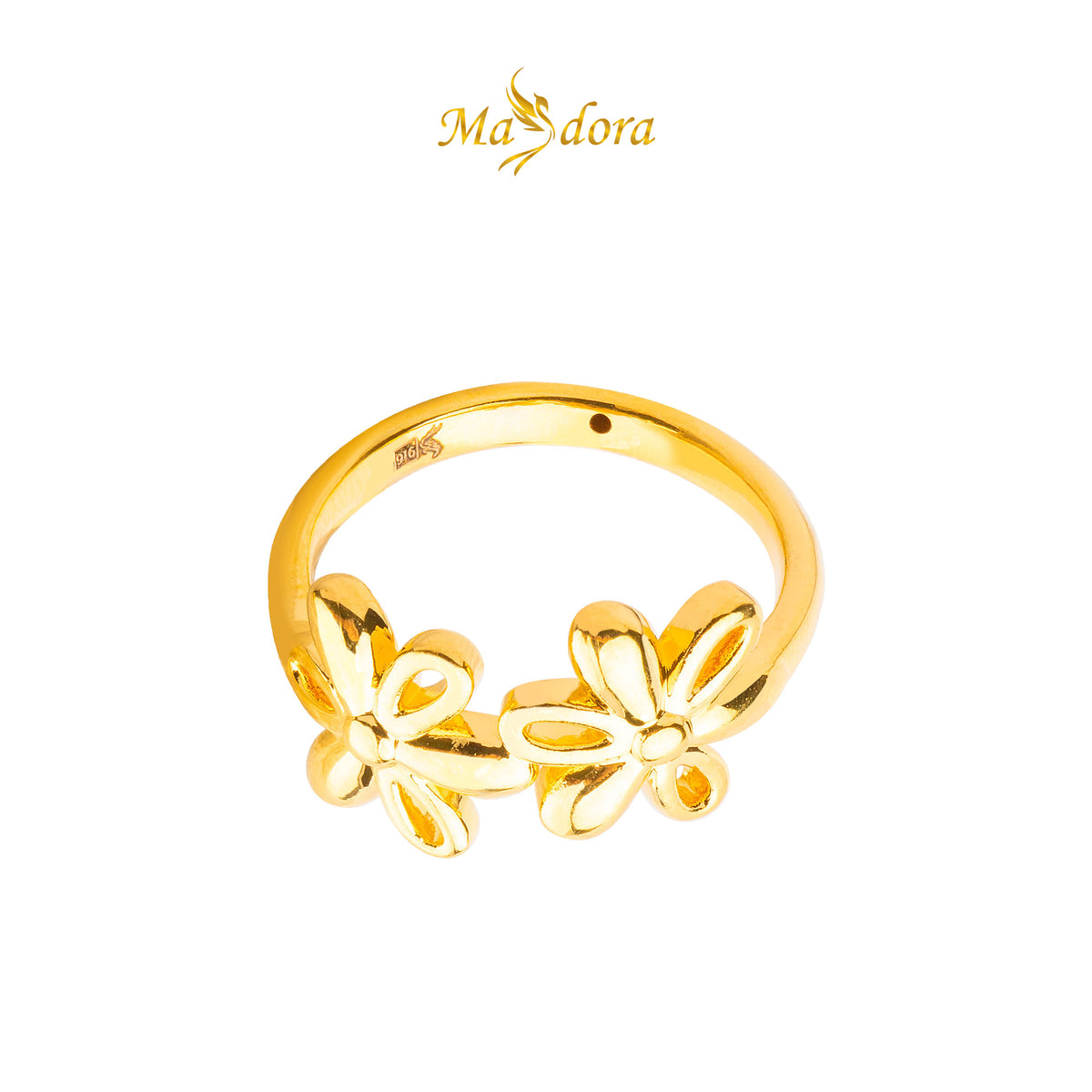 MASDORA 916 Gold Ring Rings Cincin Emas ~ HG New Double Blossom (EMAS 916/22K)