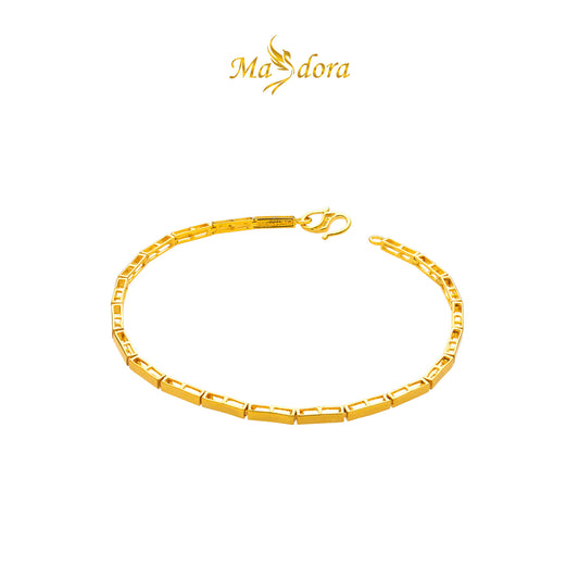 MASDORA 916 Gold Bracelet Rantai Tangan Emas ~ High Polished Lined Links (EMAS 916/22K)