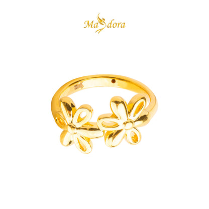 MASDORA 916 Gold Ring Rings Cincin Emas ~ HG New Double Blossom (EMAS 916/22K)