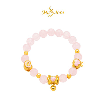 MASDORA 999 Gold Bracelet Rantai Tangan Emas ~ Stretchable Crystal Beads Charm (EMAS 999/24K)