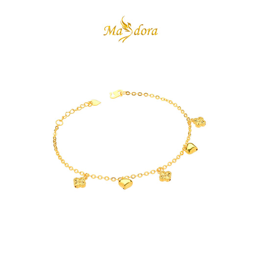 MASDORA 916 Gold Bracelet Rantai Tangan Emas ~ HG Clover Fluffy Chain (EMAS 916/22K)