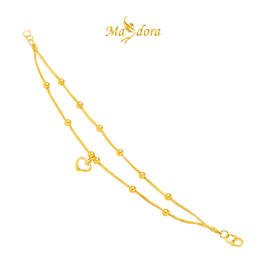 MASDORA 916 Gold Bracelet Rantai Tangan Emas ~ Modern Duo-Chain Sincero (EMAS 916/22K)