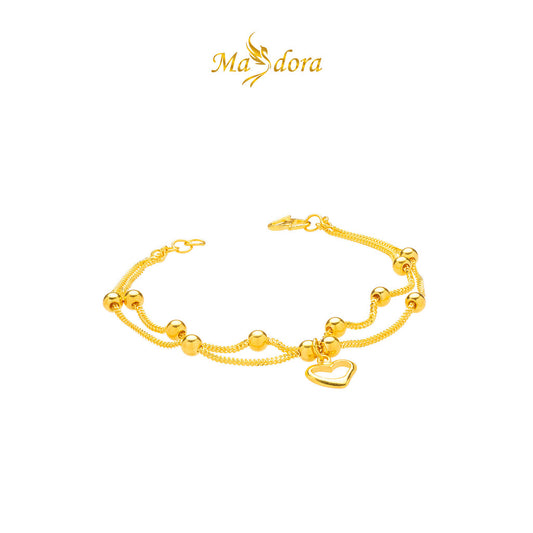 MASDORA 916 Gold Bracelet Rantai Tangan Emas ~ Modern Duo-Chain Sincero (EMAS 916/22K)