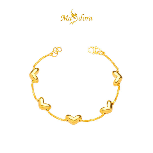 MASDORA 916 Gold Bracelet Rantai Tangan Emas ~ Solid Even Love Chain (EMAS 916/22K)