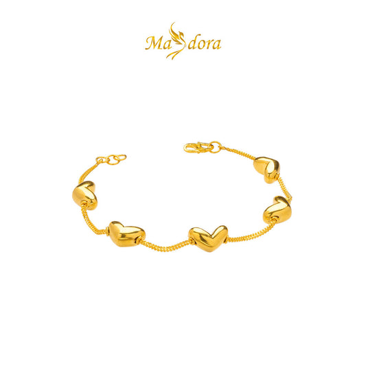 MASDORA 916 Gold Bracelet Rantai Tangan Emas ~ Solid Even Love Chain (EMAS 916/22K)