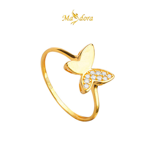 MASDORA 916 Gold Ring Rings Cincin Emas ~ Vast Sparkling Butterfly (EMAS 916/22K)