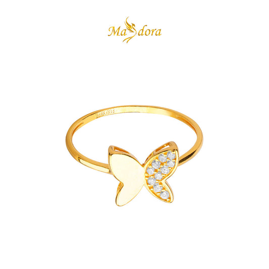 MASDORA 916 Gold Ring Rings Cincin Emas ~ Vast Sparkling Butterfly (EMAS 916/22K)