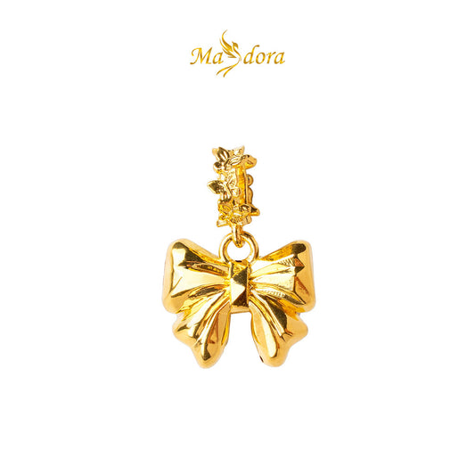 MASDORA 916 Gold Pendant Loket Emas ~ HG Diamond Carved Bow (EMAS 916/22K)