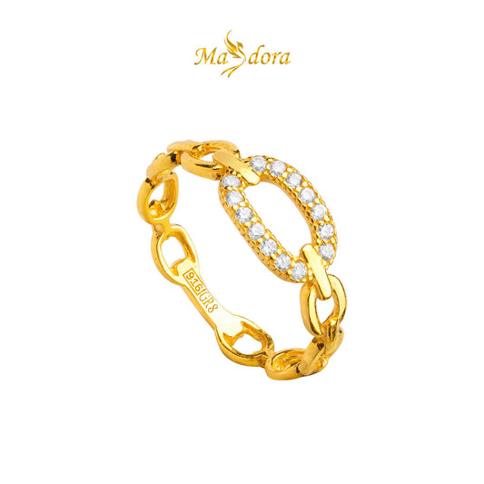 MASDORA 916 Gold Ring Rings Cincin Emas ~ Sparkling Infinity Chain (EMAS 916/22K)