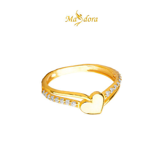 MASDORA 916 Gold Ring Rings Cincin Emas ~ Sparkling Duo Love (EMAS 916/22K)