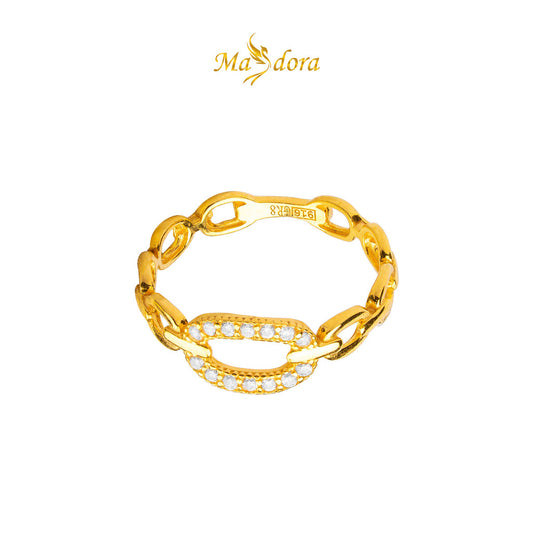 MASDORA 916 Gold Ring Rings Cincin Emas ~ Sparkling Infinity Chain (EMAS 916/22K)