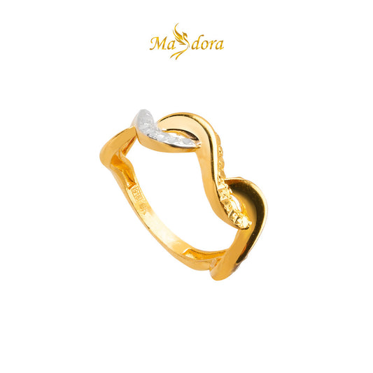 MASDORA 916 Gold Ring Rings Cincin Emas ~ Duotone Sincere Weave (EMAS 916/22K)