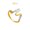MASDORA 916 Gold Ring Rings Cincin Emas ~ Duotone Zigzag Sway (EMAS 916/22K)