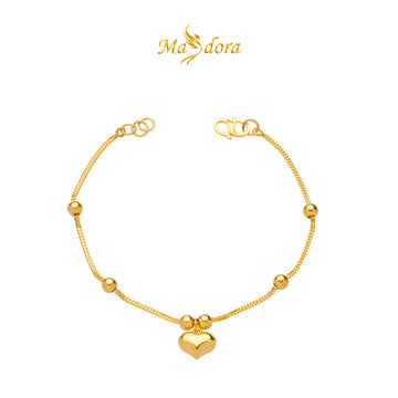 MASDORA 916 Gold Bracelet Rantai Tangan Emas ~ Modern Fluffy Love Boba (EMAS 916/22K)