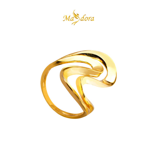 MASDORA 916 Gold Ring Rings Cincin Emas ~ Golden Double Layer Sway (EMAS 916/22K)