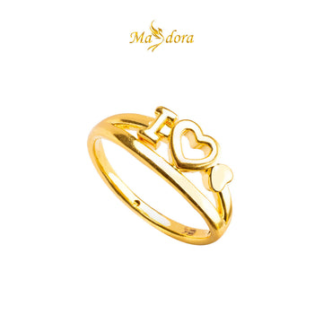 MASDORA 916 Gold Ring Rings Cincin Emas ~ HG Golden I Love Sincero (EMAS 916/22K)