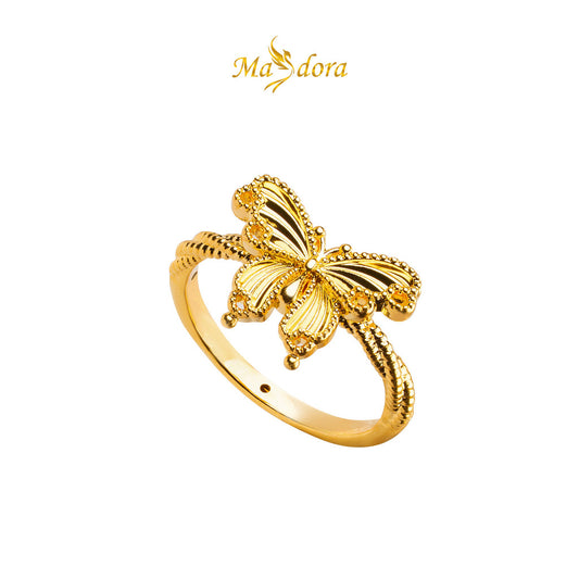 MASDORA 916 Gold Ring Rings Cincin Emas ~ HG Tangled Elegante Butterfly (EMAS 916/22K)