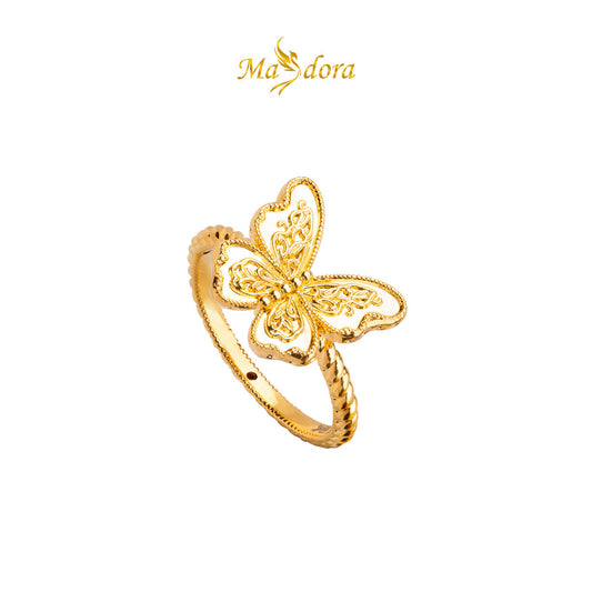 MASDORA 916 Gold Ring Rings Cincin Emas ~ Hg Golden Butterfly Rope (EMAS 916/22K)