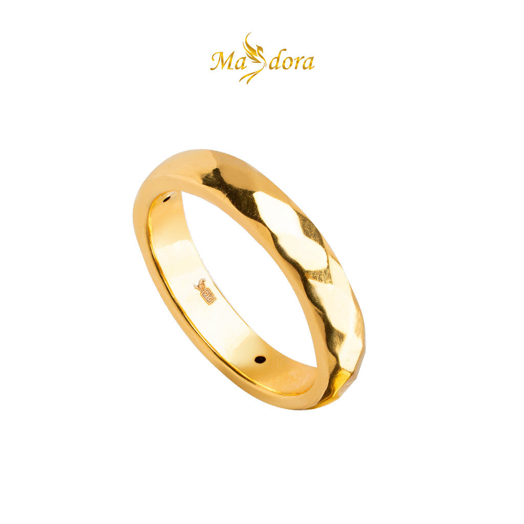 MASDORA 916 Gold Ring Rings Cincin Emas ~ HG Golden Poligonal Diamond Band (EMAS 916/22K)