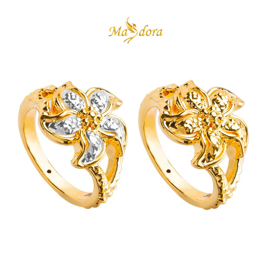 MASDORA 916 Gold Ring Rings Cincin Emas ~ HG Pointy Flower (EMAS 916/22K)