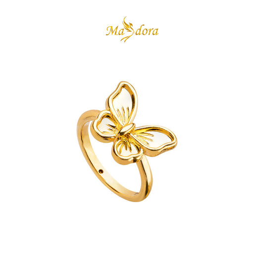 MASDORA 916 Gold Ring Rings Cincin Emas ~ HG Golden Butterfly Petal (EMAS 916/22K)