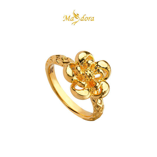 MASDORA 916 Gold Ring Rings Cincin Emas ~ HG Golden Blunt Rose (EMAS 916/22K)
