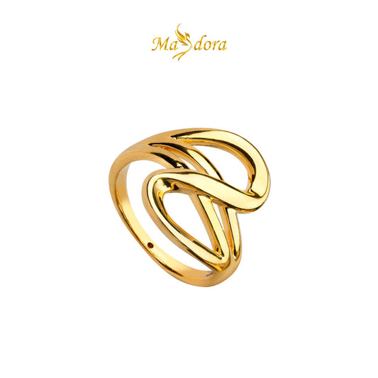 MASDORA 916 Gold Ring Rings Cincin Emas ~ HG Golden Intertwine Sway (EMAS 916/22K)