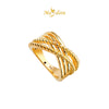 MASDORA 916 Gold Ring Rings Cincin Emas ~ HG Golden Dotted Wave (EMAS 916/22K)