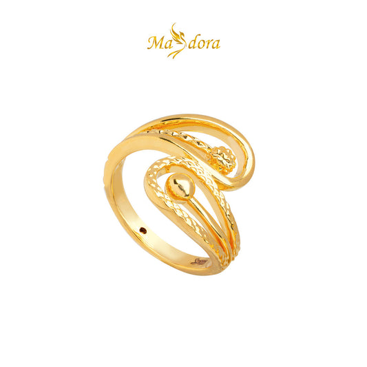 MASDORA 916 Gold Ring Rings Cincin Emas ~ HG Golden Split Cutting  (EMAS 916/22K)