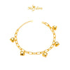 MASDORA 916 Gold Bracelet Rantai Tangan Emas ~ HG Dangling Fluffy Love Paperclip (5L) (EMAS 916/22K)