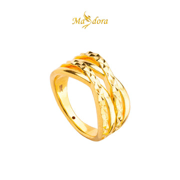 MASDORA 916 Gold Ring Rings Cincin Emas ~ HG Golden Dual Wave  (EMAS 916/22K)