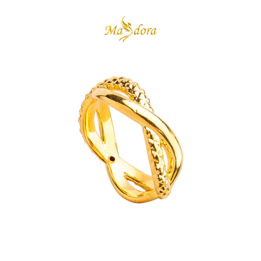 MASDORA 916 Gold Ring Rings Cincin Emas ~ HG Golden Bubbly Twist (EMAS 916/22K)
