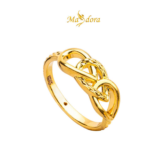 MASDORA 916 Gold Ring Rings Cincin Emas ~ HG Golden Stacked Droplets (EMAS 916/22K)