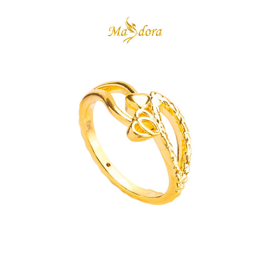 MASDORA 916 Gold Ring Rings Cincin Emas ~ HG Golden Intertwined Love (EMAS 916/22K)