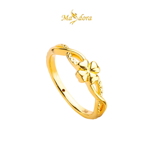 MASDORA 916 Gold Ring Rings Cincin Emas ~ HG Golden Clover Twist (EMAS 916/22K)