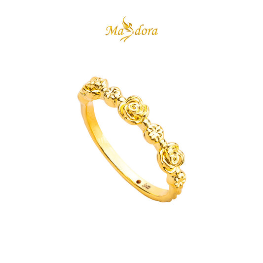 MASDORA 916 Gold Ring Rings Cincin Emas ~ HG Golden Roses Link (EMAS 916/22K)
