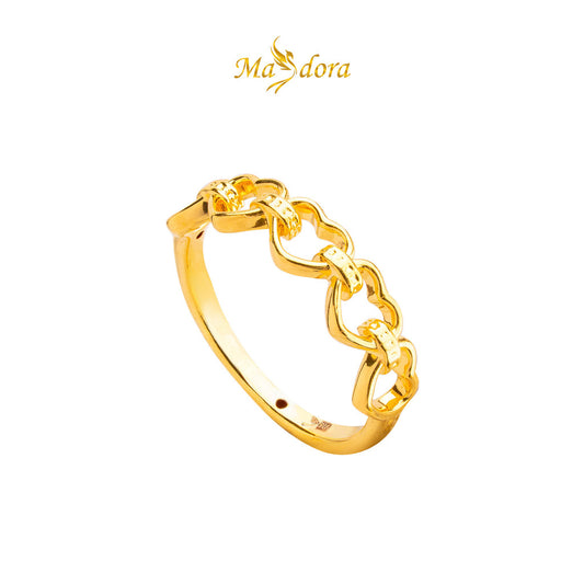 MASDORA 916 Gold Ring Rings Cincin Emas ~ HG Golden Linked Sincero (EMAS 916/22K)