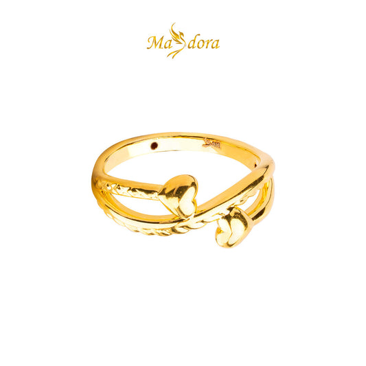 MASDORA 916 Gold Ring Rings Cincin Emas ~ HG Acute Double Love (EMAS 916/22K)